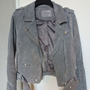 New Blank nyc suede Moto jacket grey